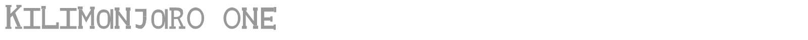 Kilimanjaro One font preview